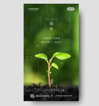绿色植物实拍发芽中国传统二十四节气雨水节日